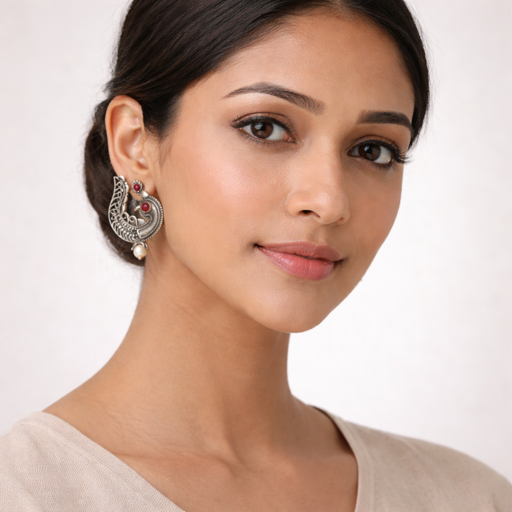 Amrapali – Antique Polish Pearl Stud Earrings