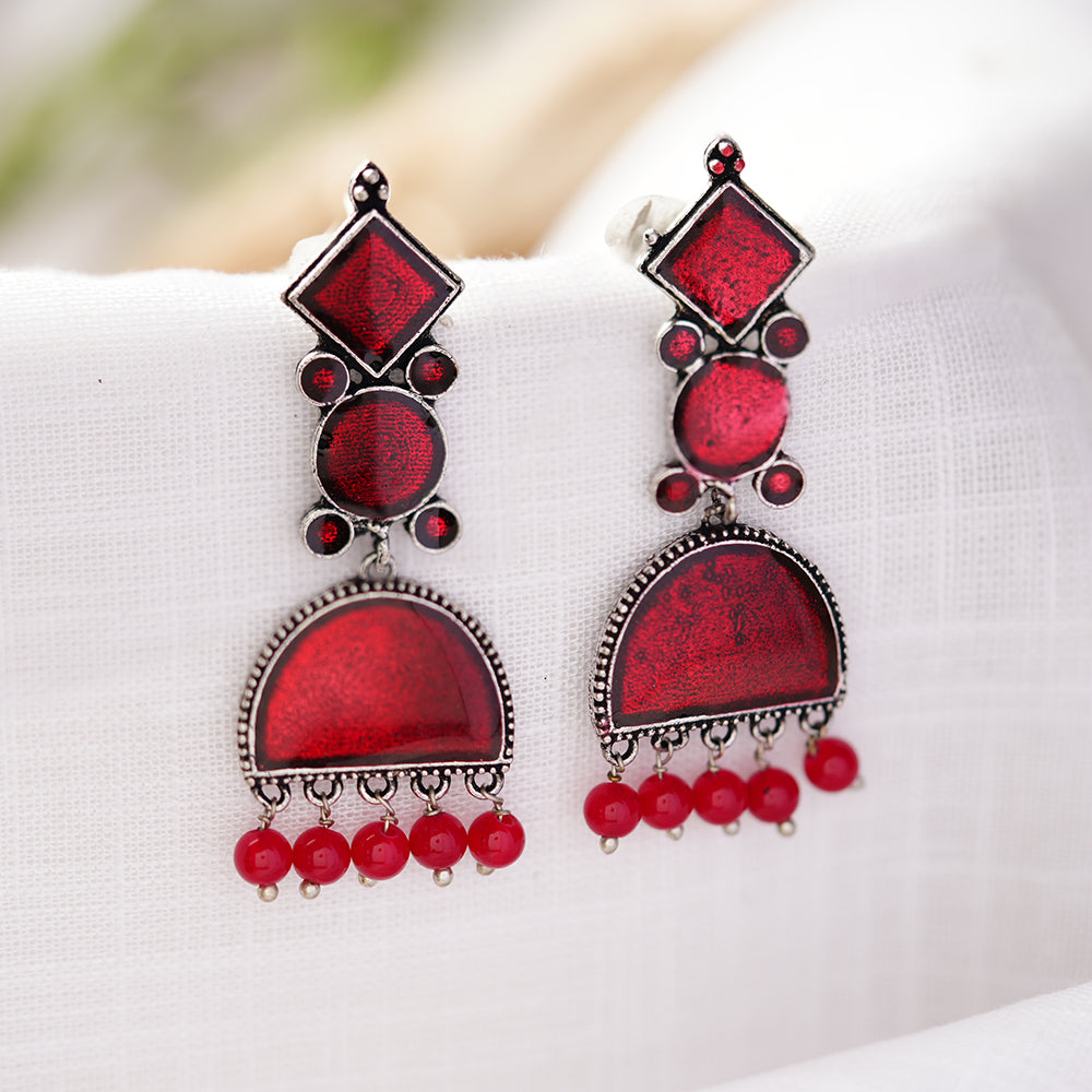 Aakar- Silver Brass dangler earrings