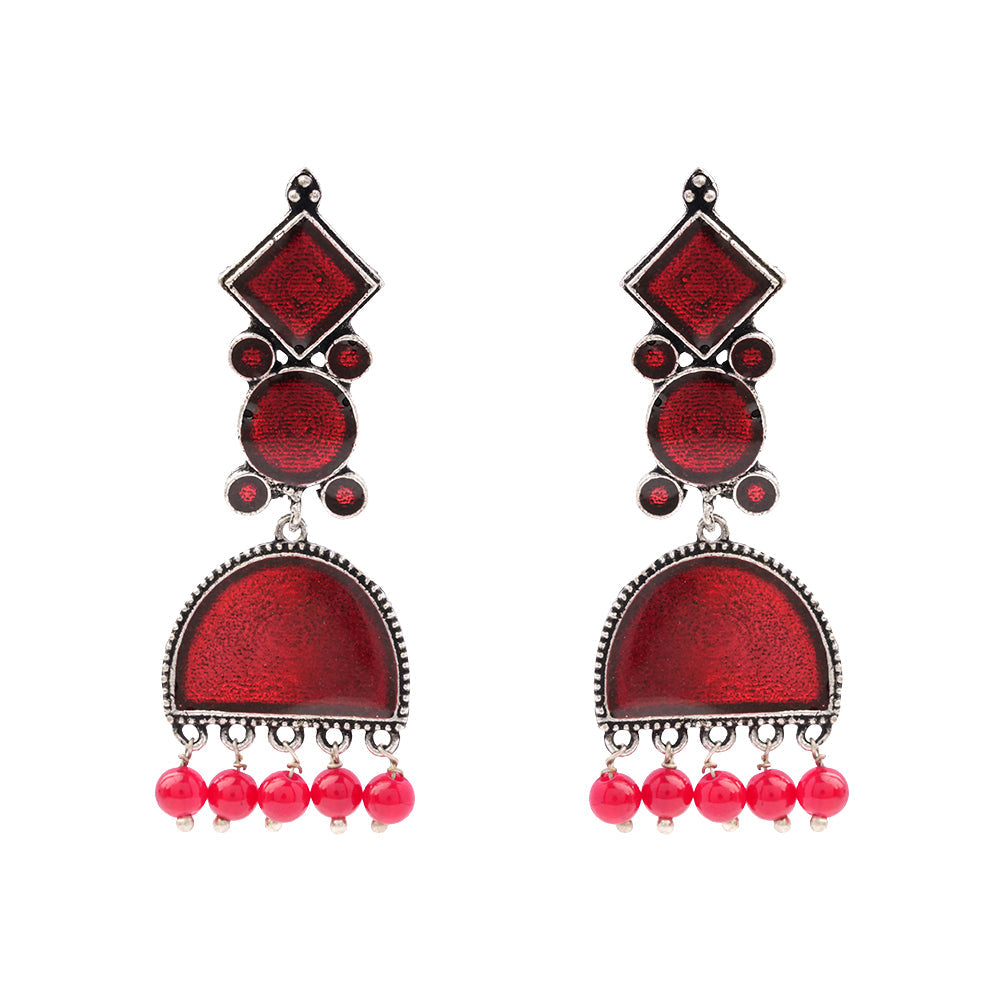 Aakar- Silver Brass dangler earrings