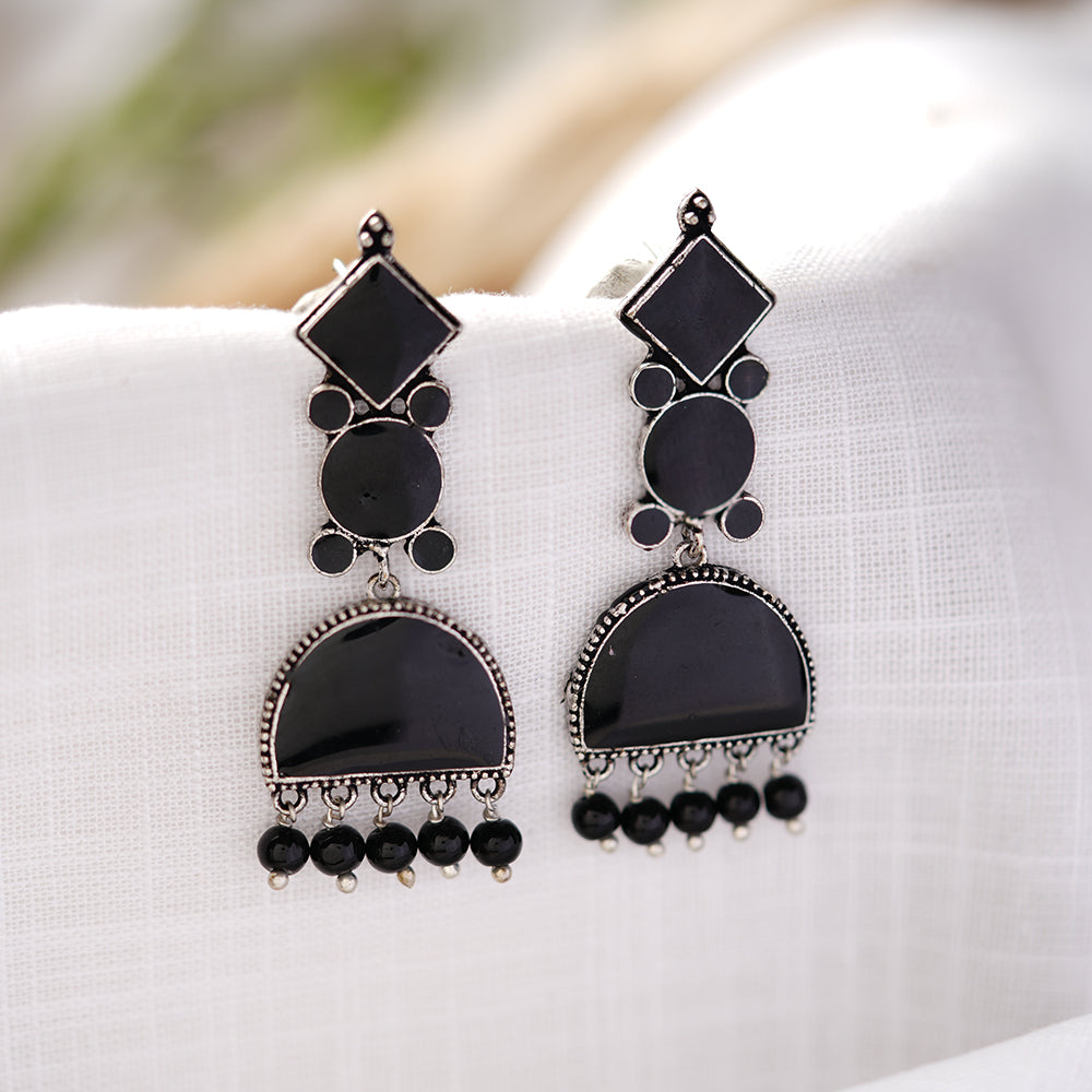 Aakar- Silver Brass dangler earrings