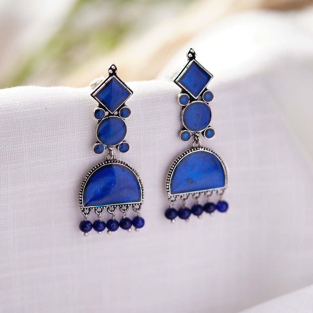 Aakar- Silver Brass dangler earrings