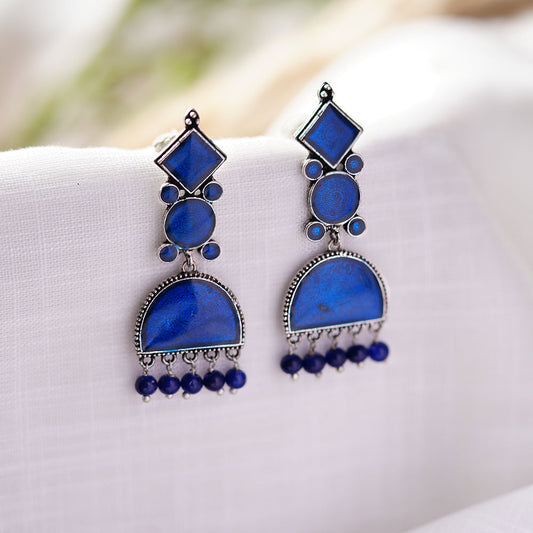 Aakar- Silver Brass dangler earrings