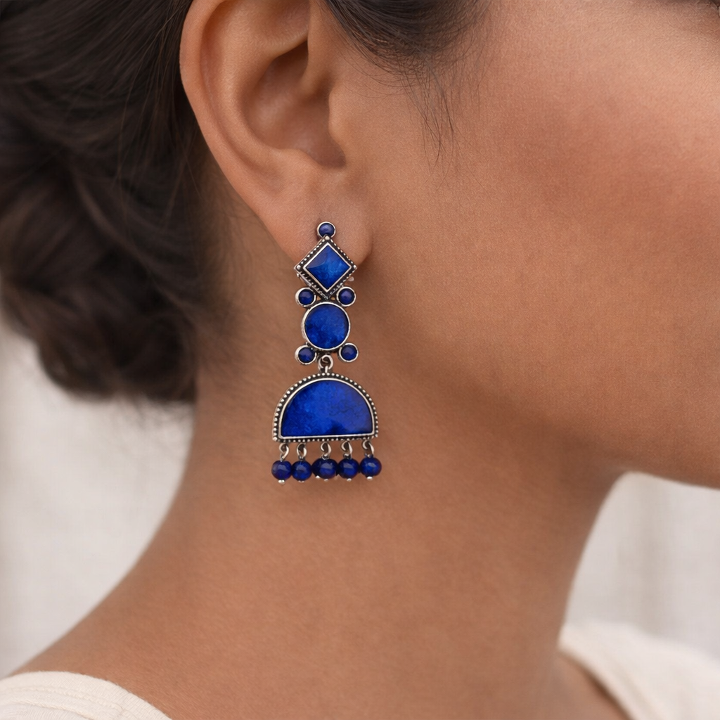 Aakar- Silver Brass dangler earrings