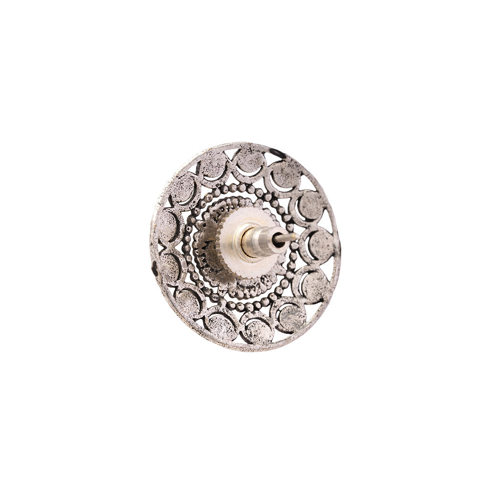 Gulab- Silver Brass Stone-Studded Stud Earrings
