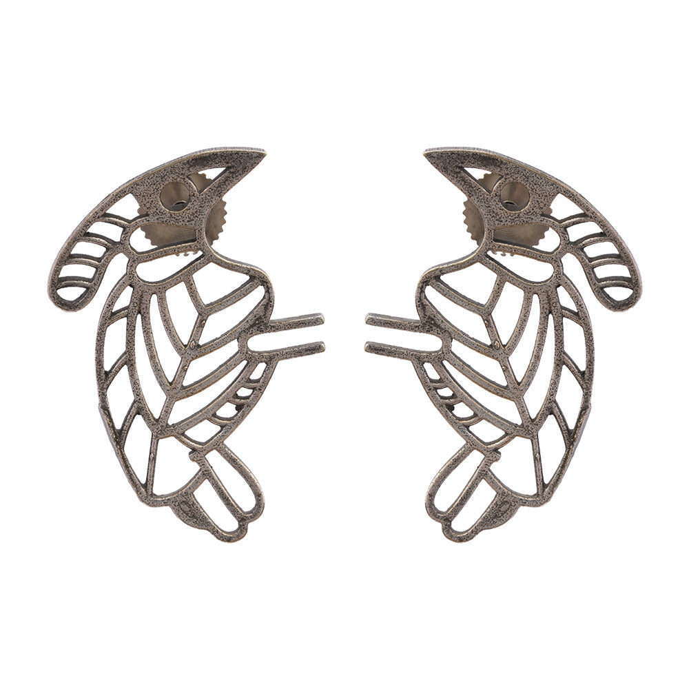 Sarika- Silver Brass oxidised stud earrings