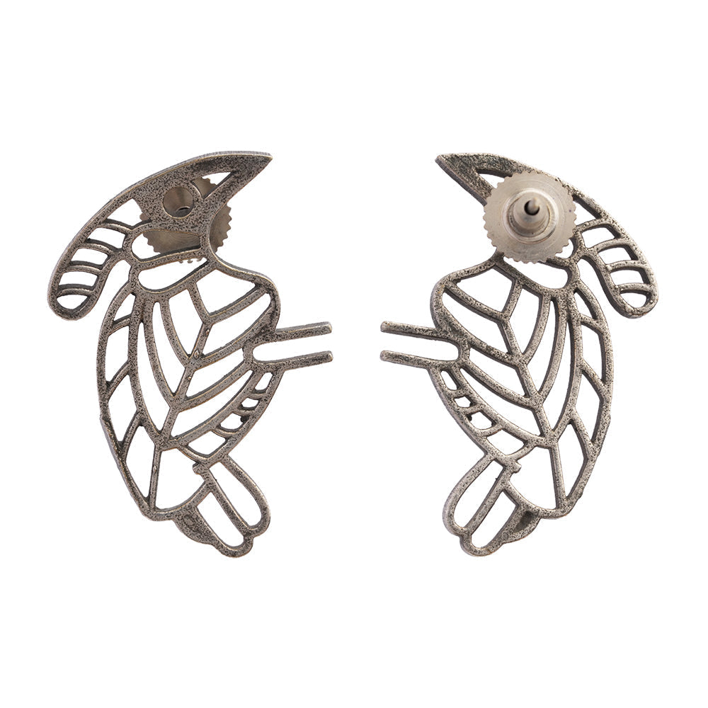 Sarika- Silver Brass oxidised stud earrings