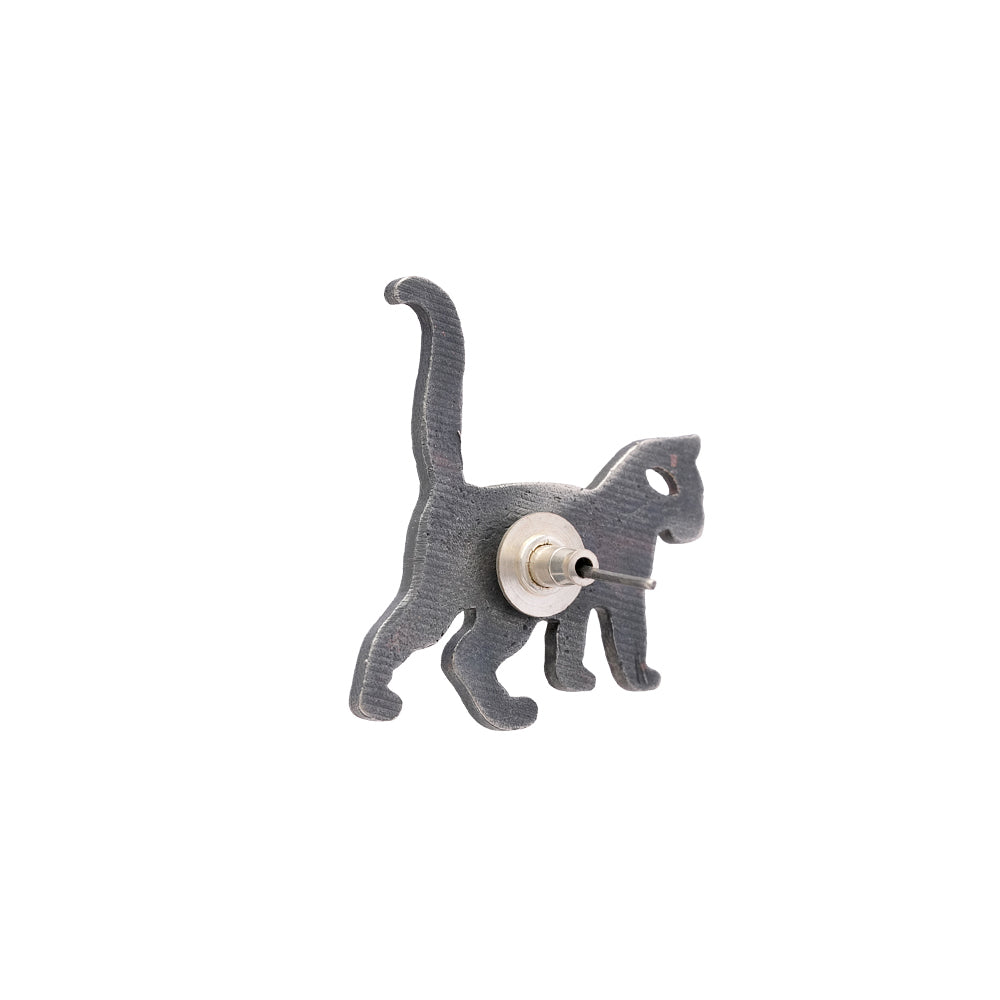 Marjari- Silver Brass oxidised stud earrings