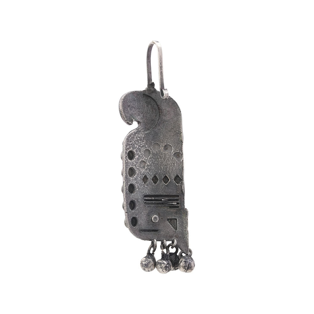 Kalrav – Silver-Toned Handcrafted Brass Dangler Earrings