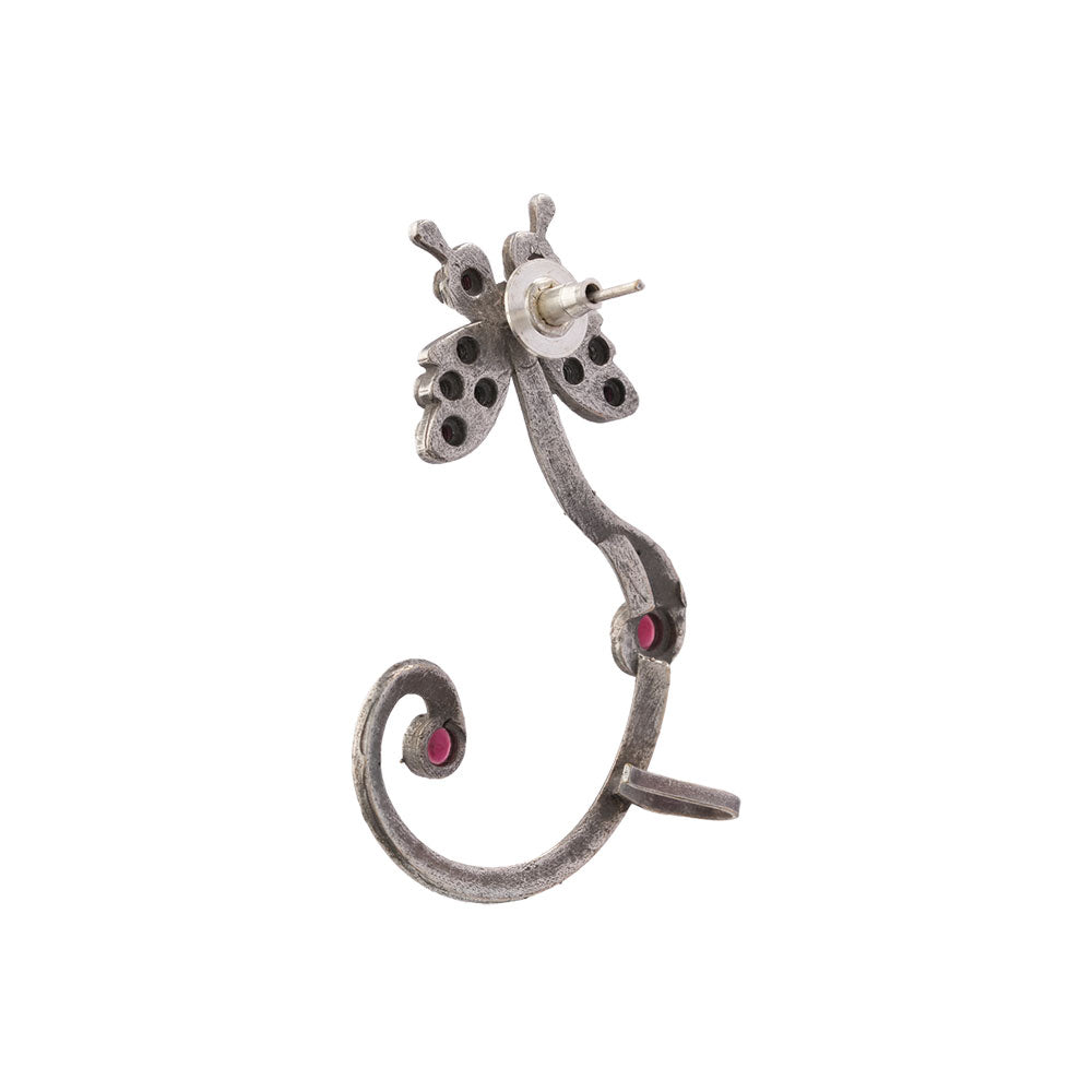 Shyamroop- Silver Brass Oxidised Stud Earrings