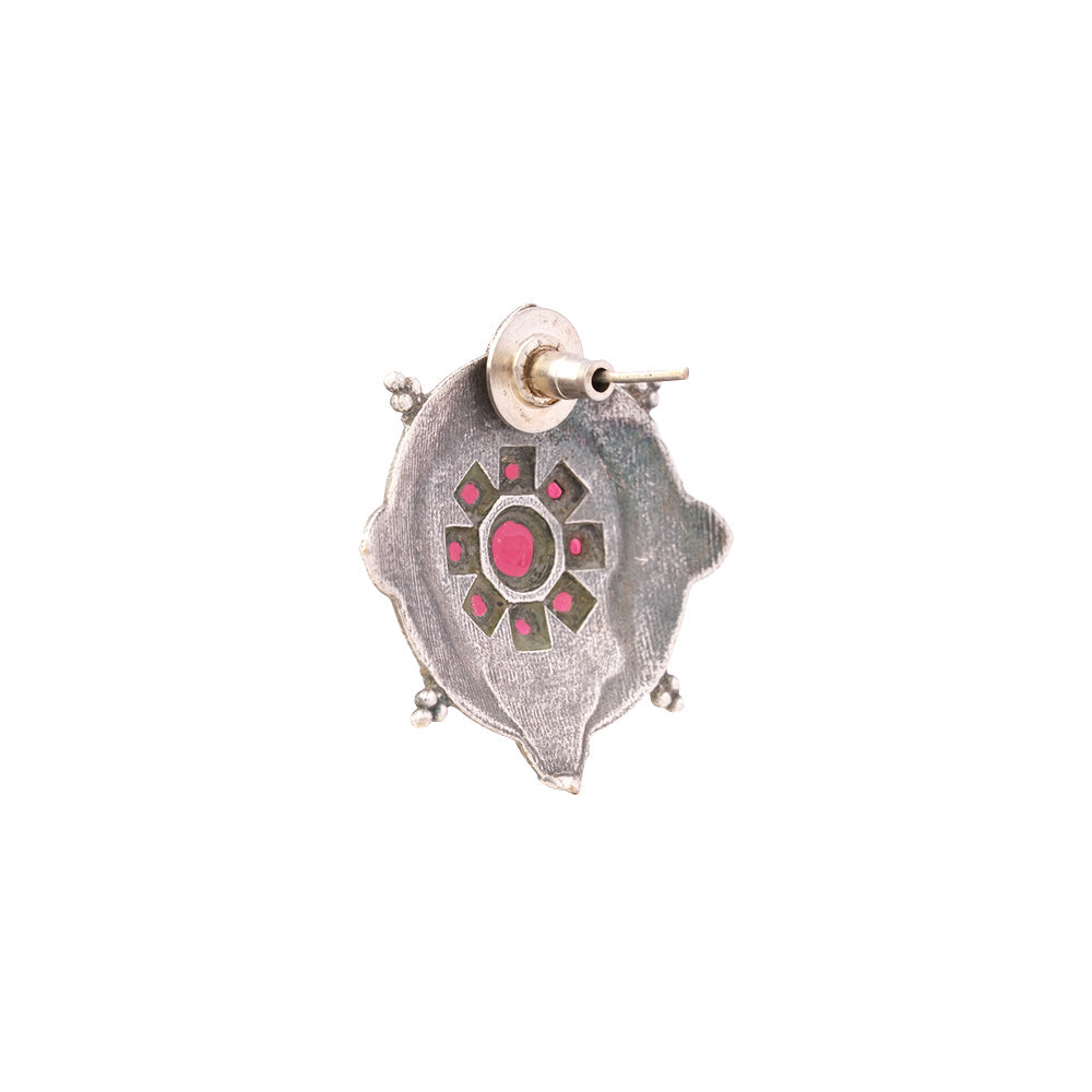 Laalima- Silver Brass Stud Oxidised Earrings