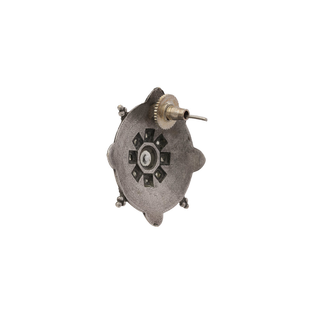 Laalima- Silver Brass Stud Oxidised Earrings