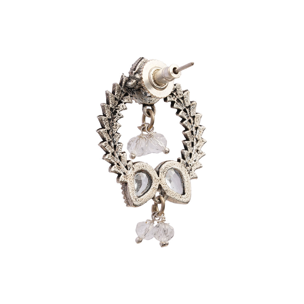 Ratnika- Silver Brass Oxidised stud earrings