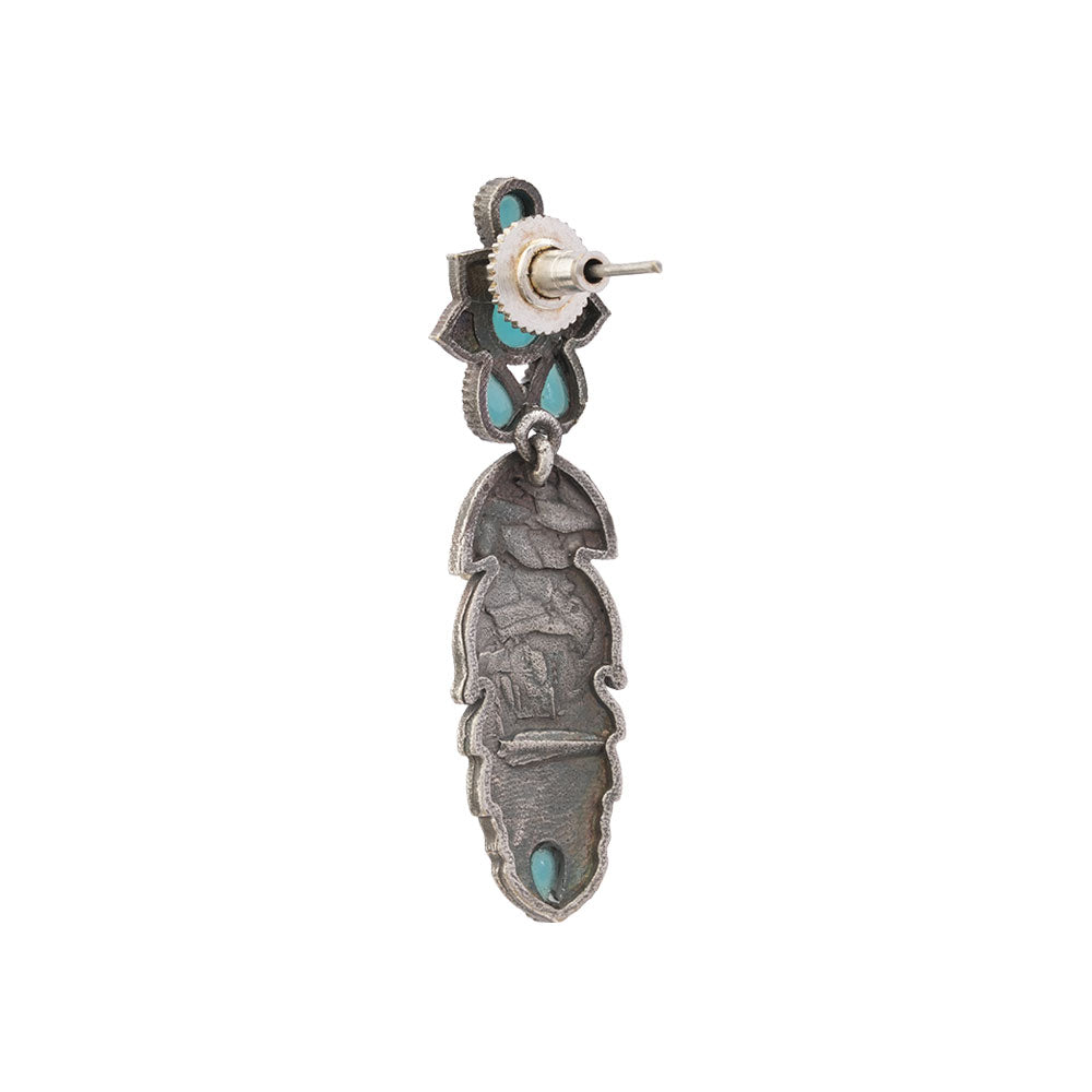 MotiPatra- Silver Brass Pearl dangler earrings