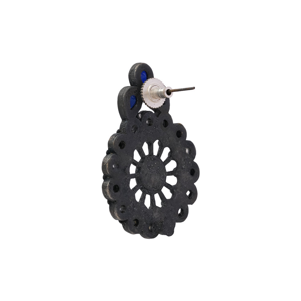 Gulabika- Silver Brass Stone-Studded Stud Earrings(White)