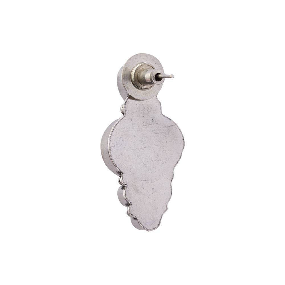 ShilpaRatna – Stone-Studded Brass Stud Earrings (Black)