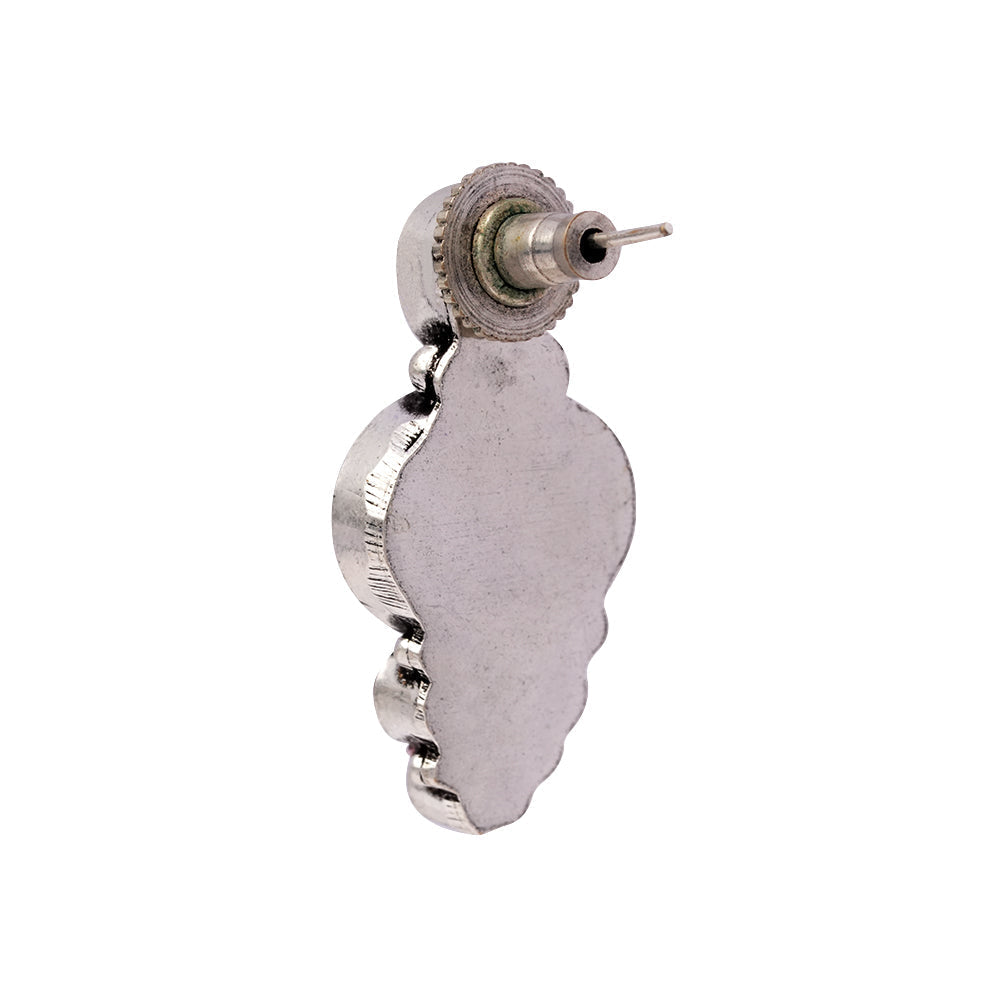 ShilpaRatna- Brass Stone-Studded stud earrings(Green)