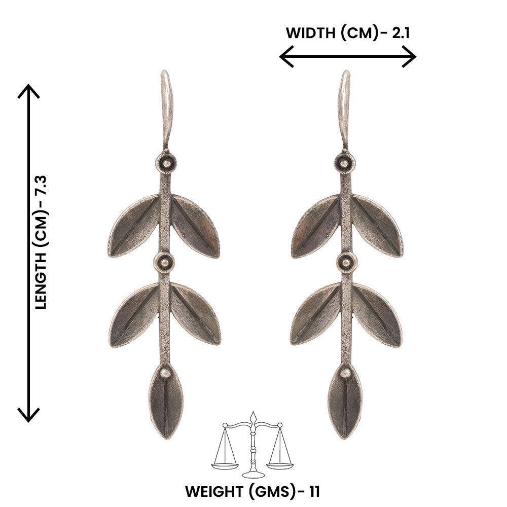 Parna- Silver Brass Oxidised Dangler Earrings