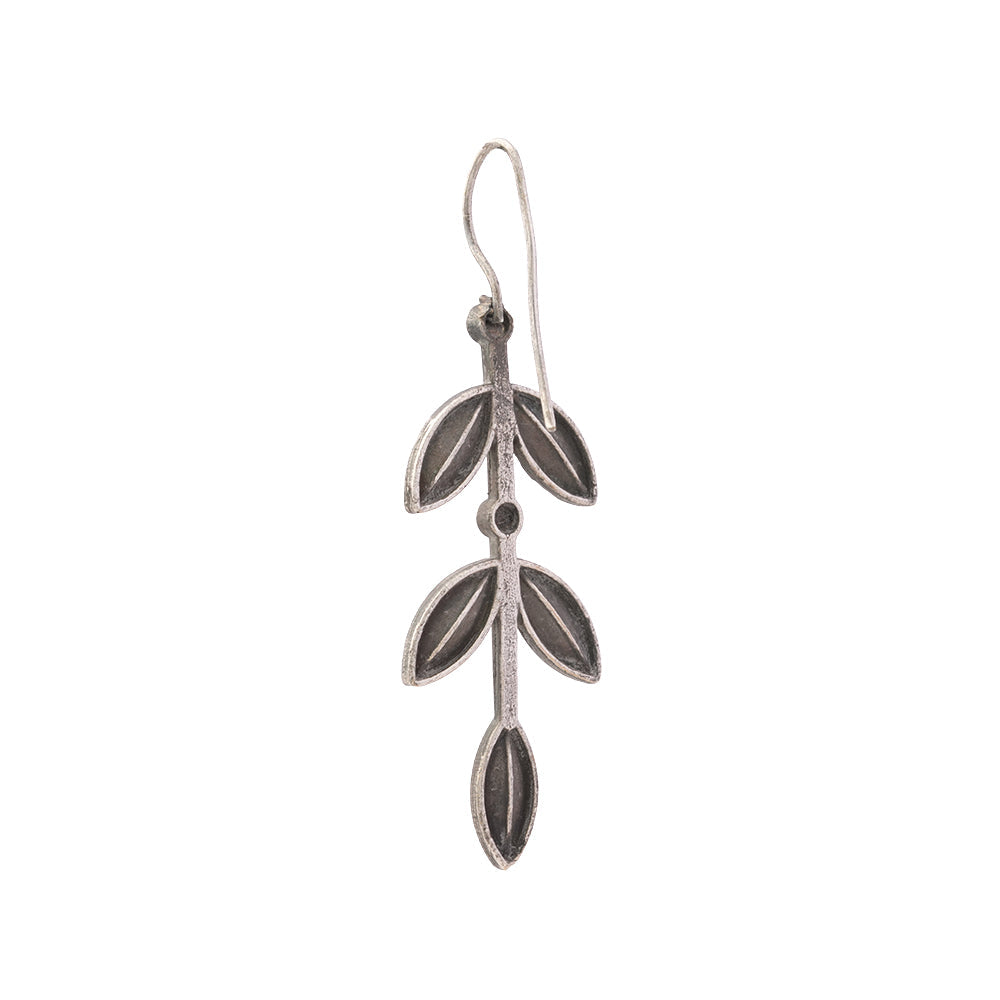 Parna- Silver Brass Oxidised Dangler Earrings