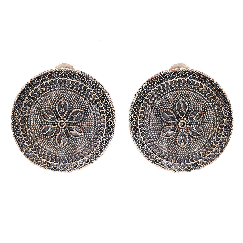 Chakra- Silver alloy stud Earrrings