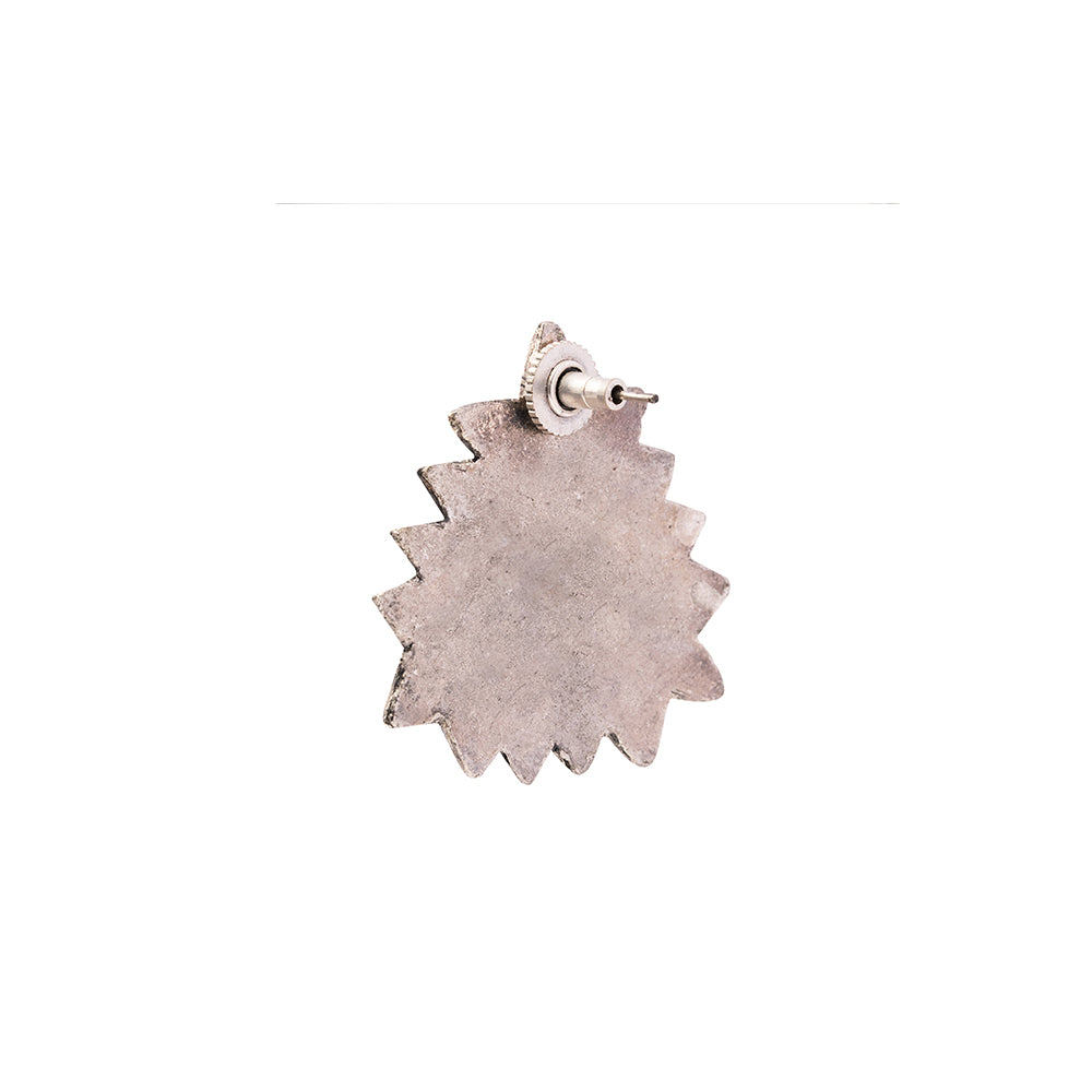 Indrdhanush- Silver oxidised Stone-Studded stud earrings