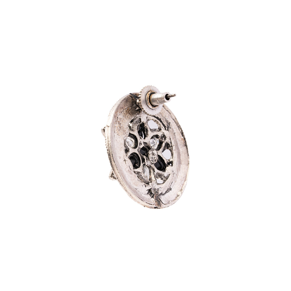 Gulmira- Silver oxidised stud earrings