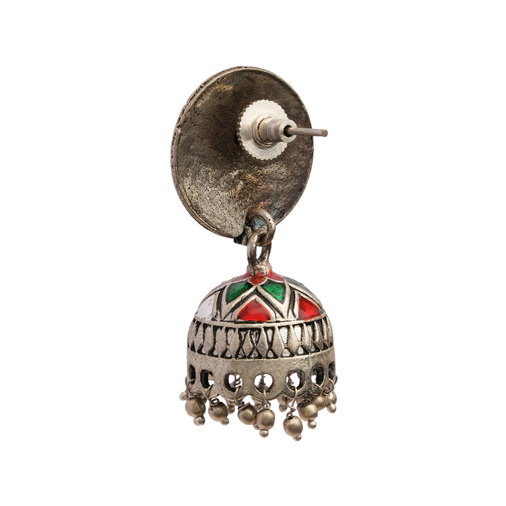Kalika- Silver Brass Pearl Jhumki earrings