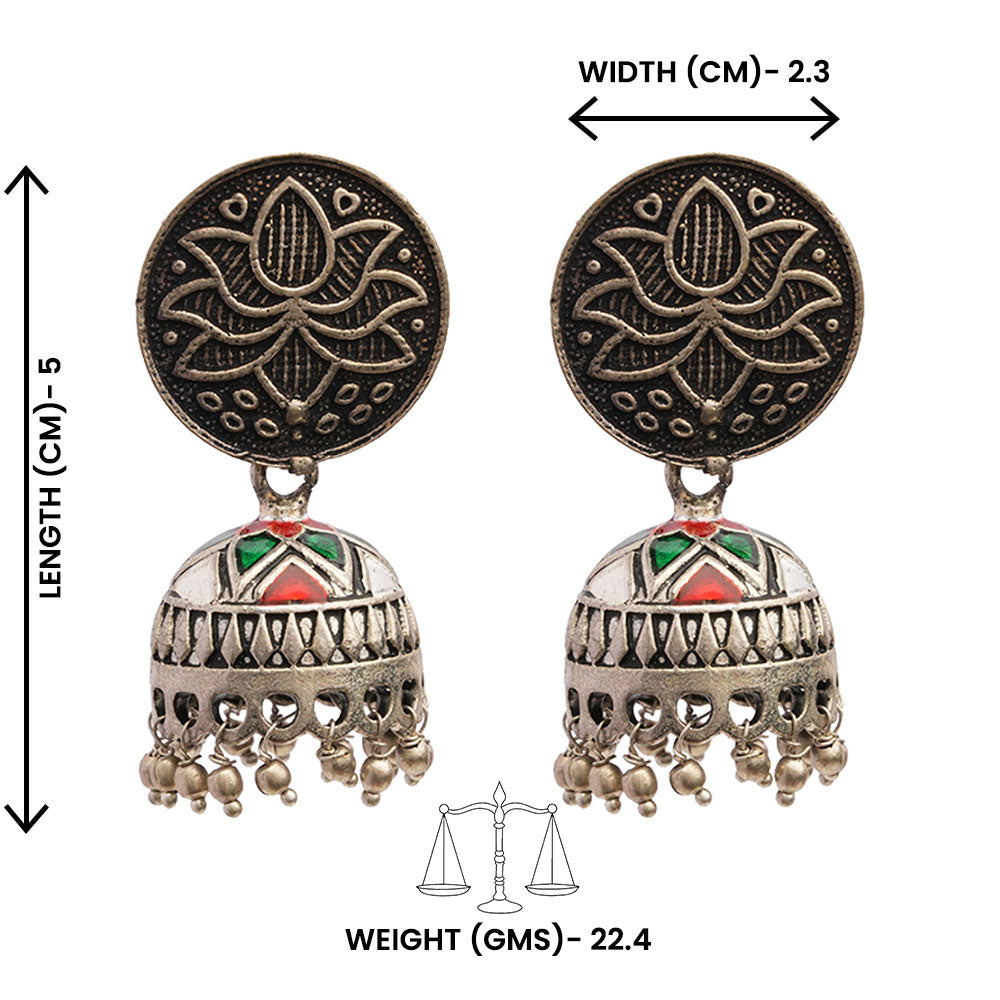 Kalika- Silver Brass Pearl Jhumki earrings