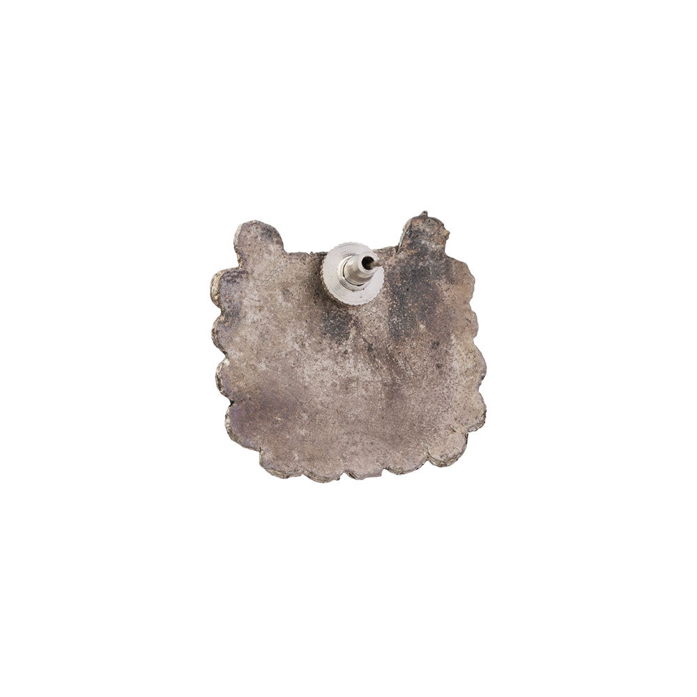 RangTarang- Silver Brass Oxidised Stone-Studded stud earrings