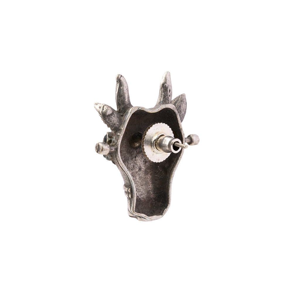 Nandi- Silver oxidised Stone-Studded stud earrings(Blue)