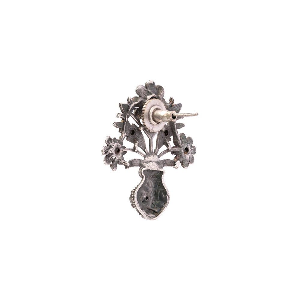 Phool- Silver Brass Oxidised stud earrings
