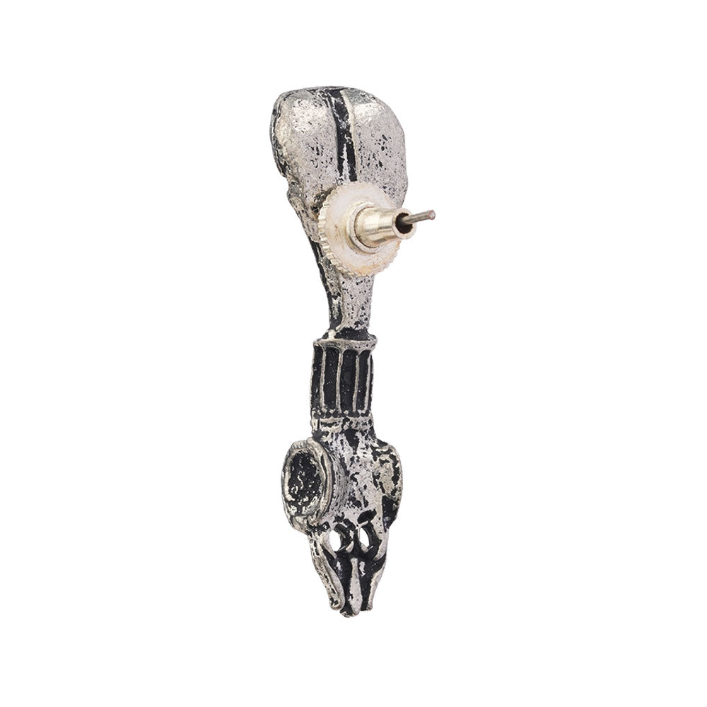 Sarpa- Silver Brass oxidised stud earrings
