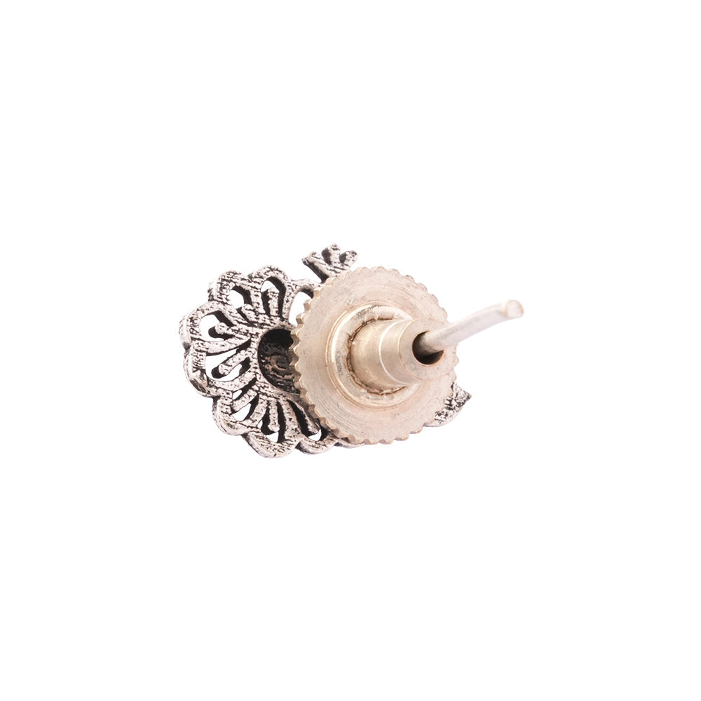 Rasika- Combo of Silver Brass Oxidised stud Earrings