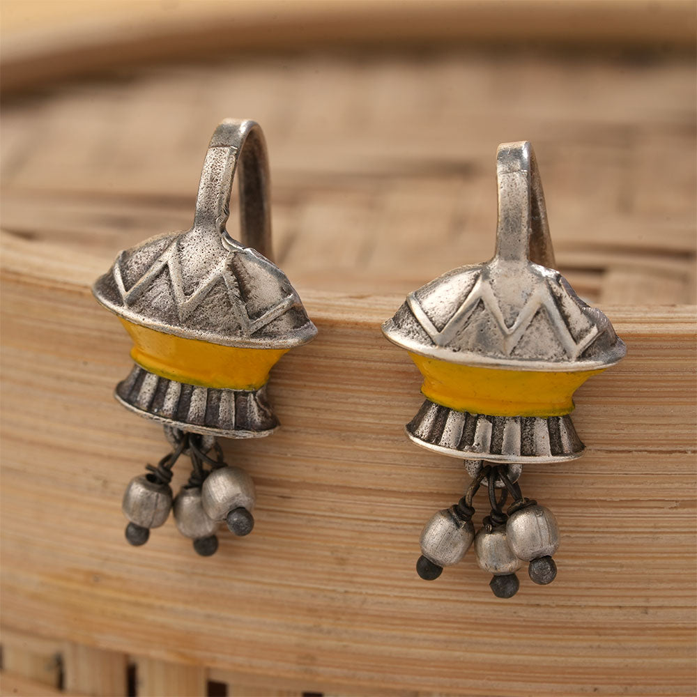 Shubhangi- Silver Oxidised Dangler Earrings