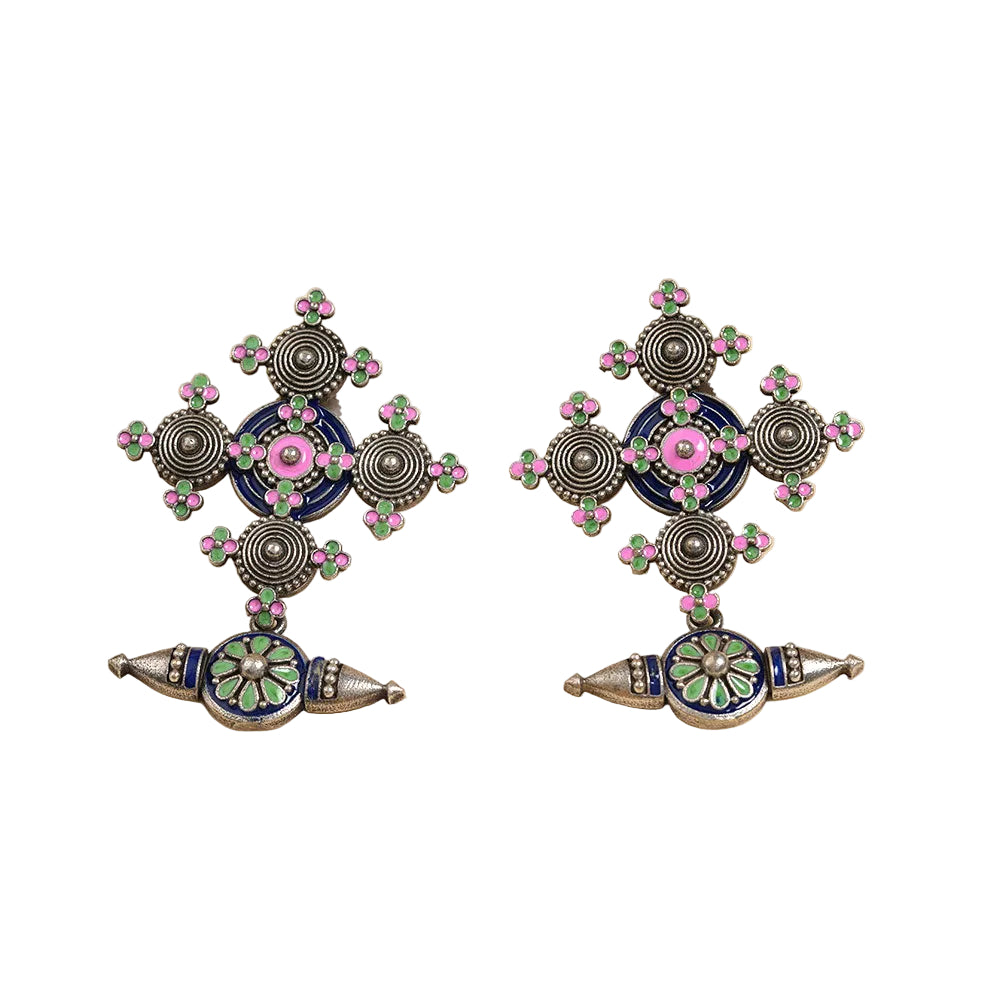 Vallabhi- Colored Dangler Earrings (Blue)