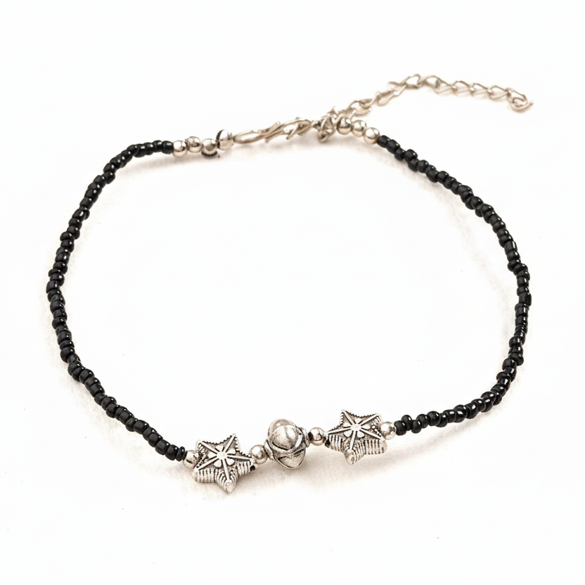 Jyotika- Oxidised beaded anklet