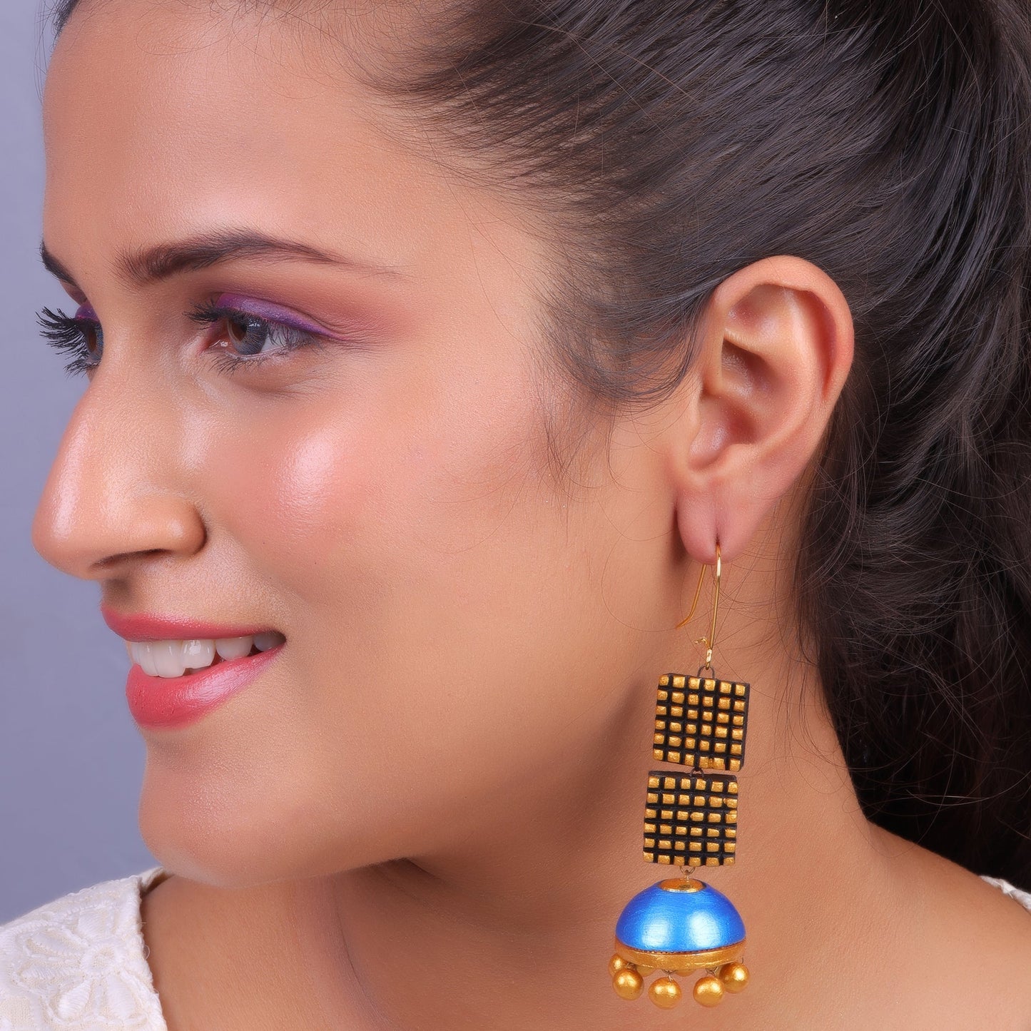 Ghunghroo- Handcrafted Clay Jhumki Earrings