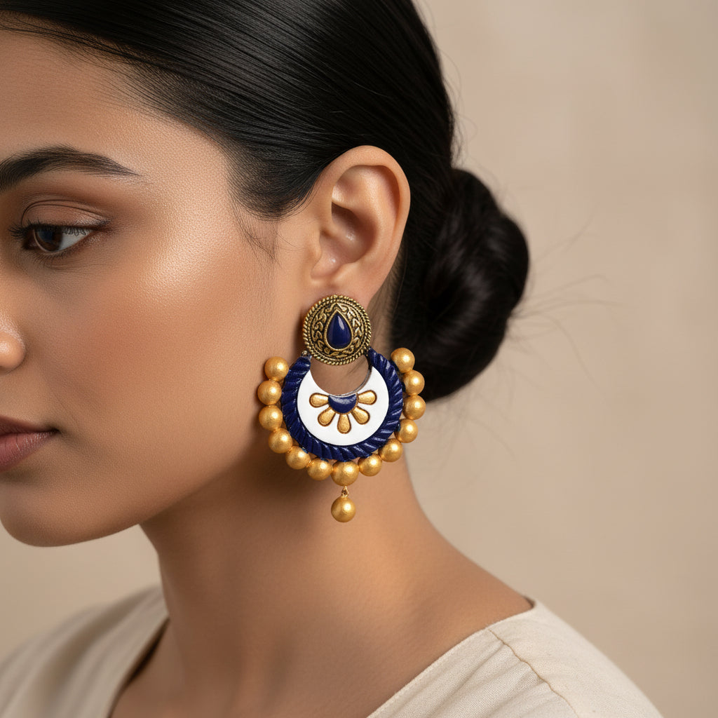 Holika- Handcrafted Clay Dangler Earrings