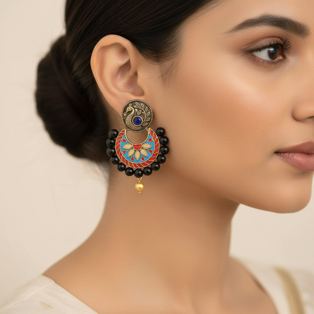 Abeer- Handcrafted Clay Dangler Earrings