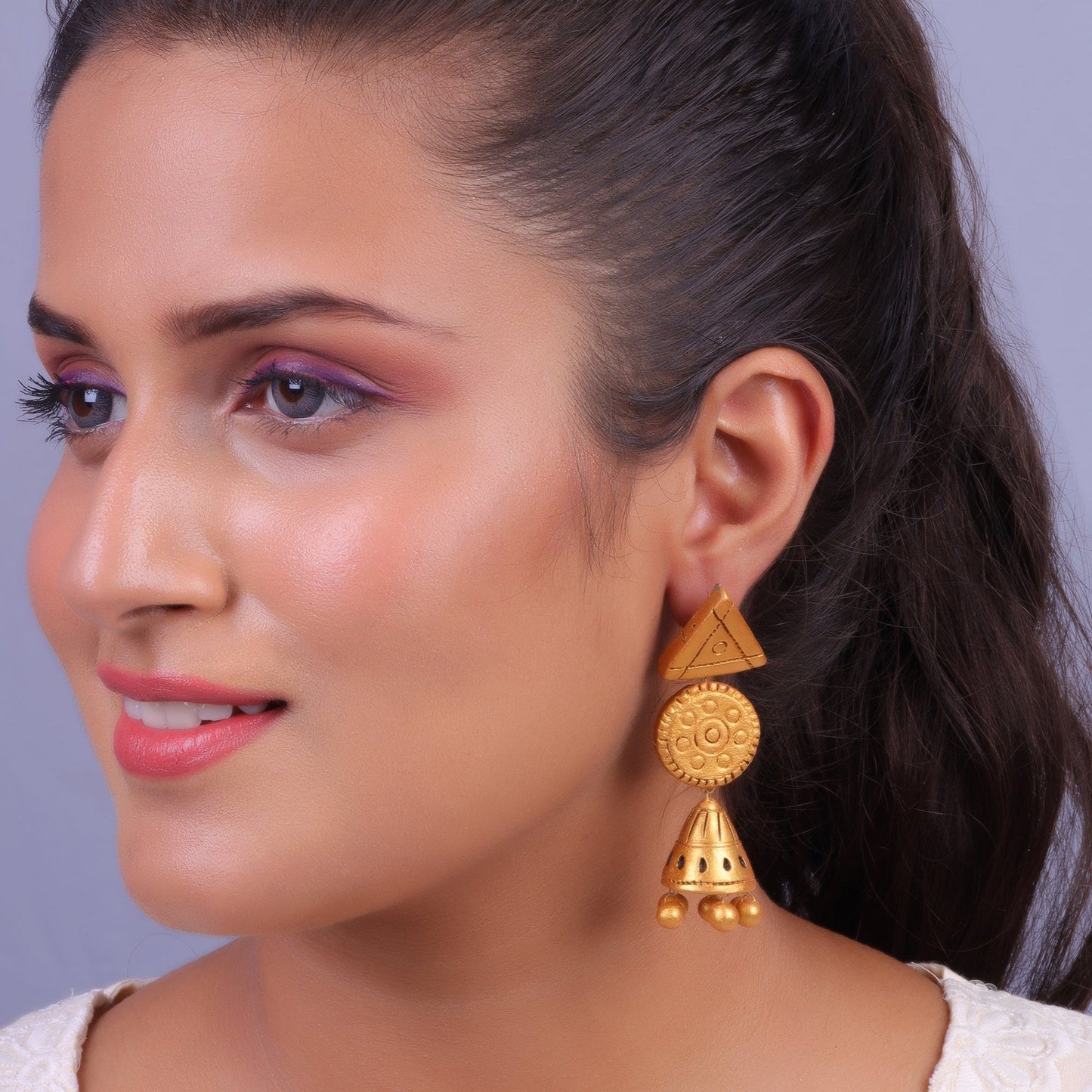 Varsha- Handcrafted Clay Jhumki Earrings