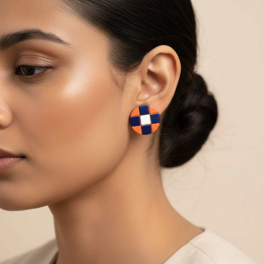 Amra- Handcrafted Clay Stud Earrings