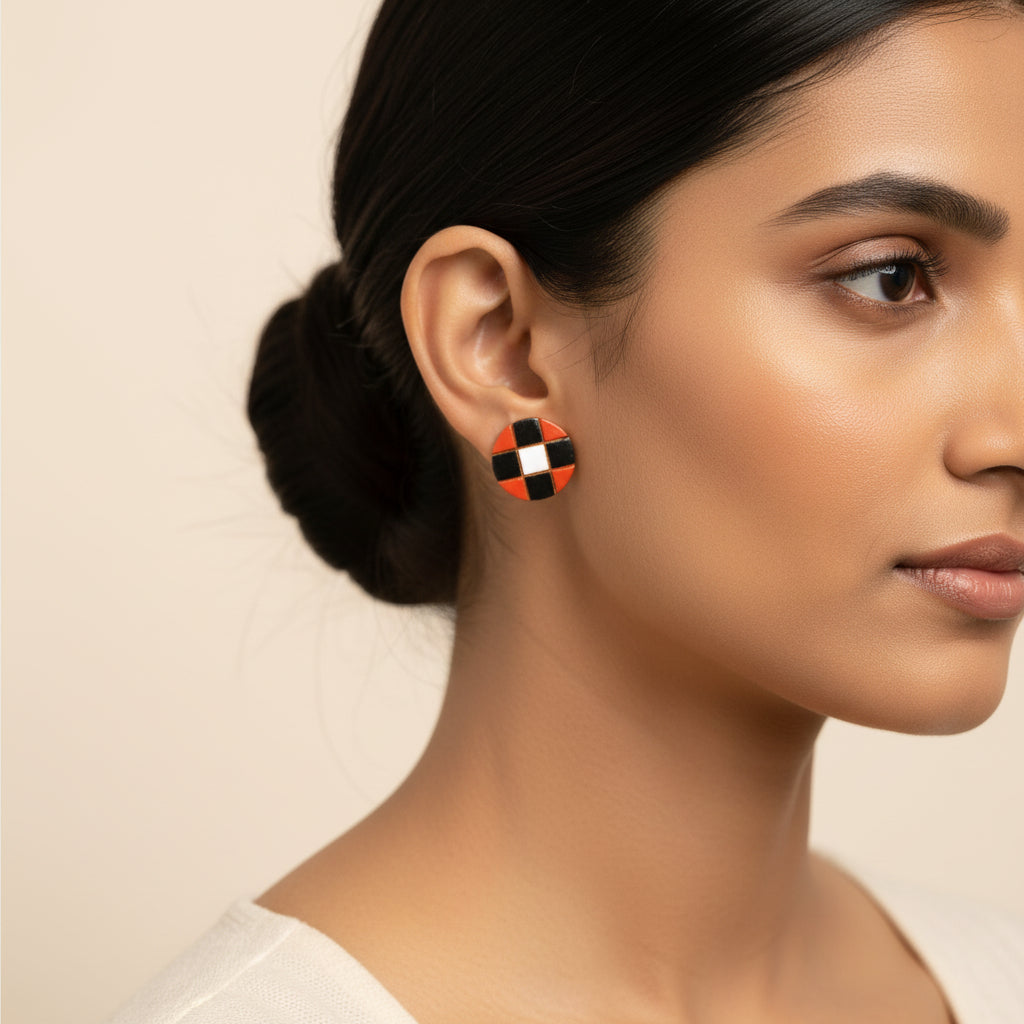 Taalini- Handcrafted Clay Stud Earrings