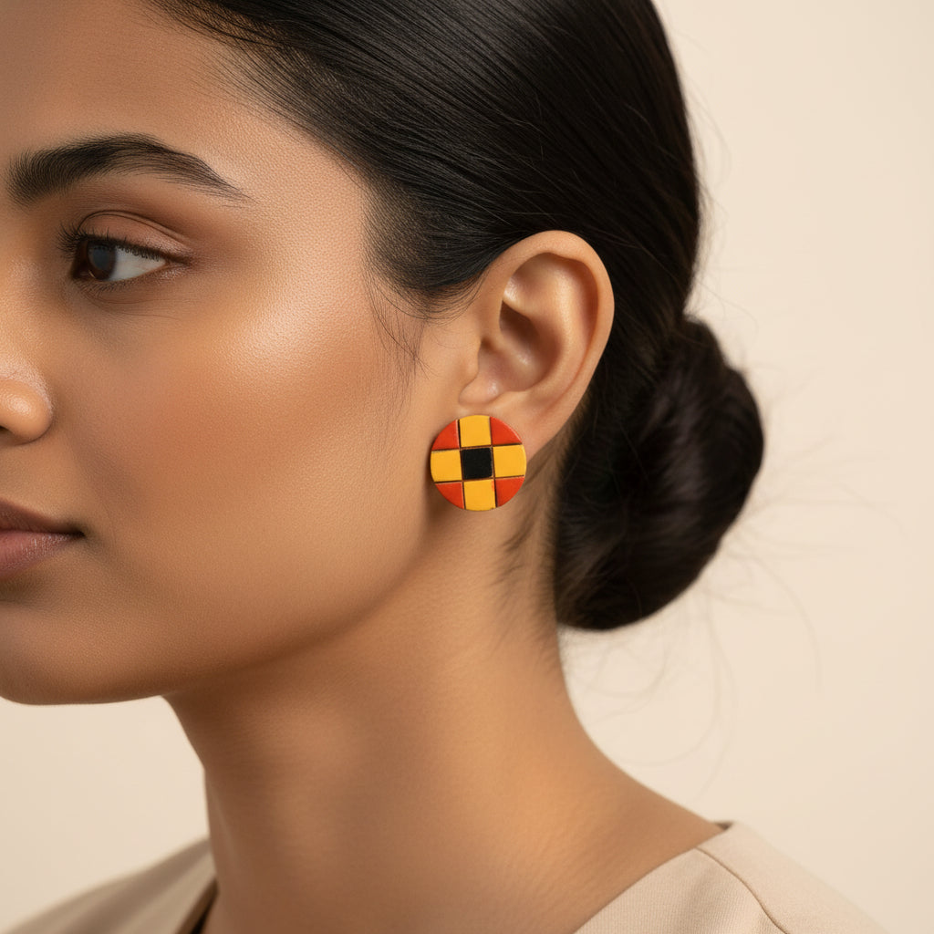 Aira- Handcrafted Clay Stud Earrings