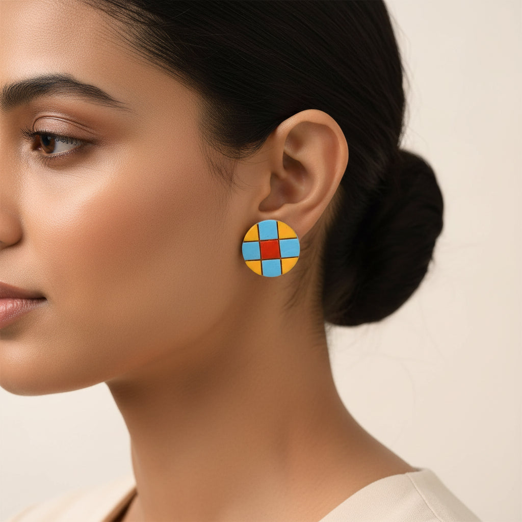Mogra- Handcrafted Clay Stud Earrings
