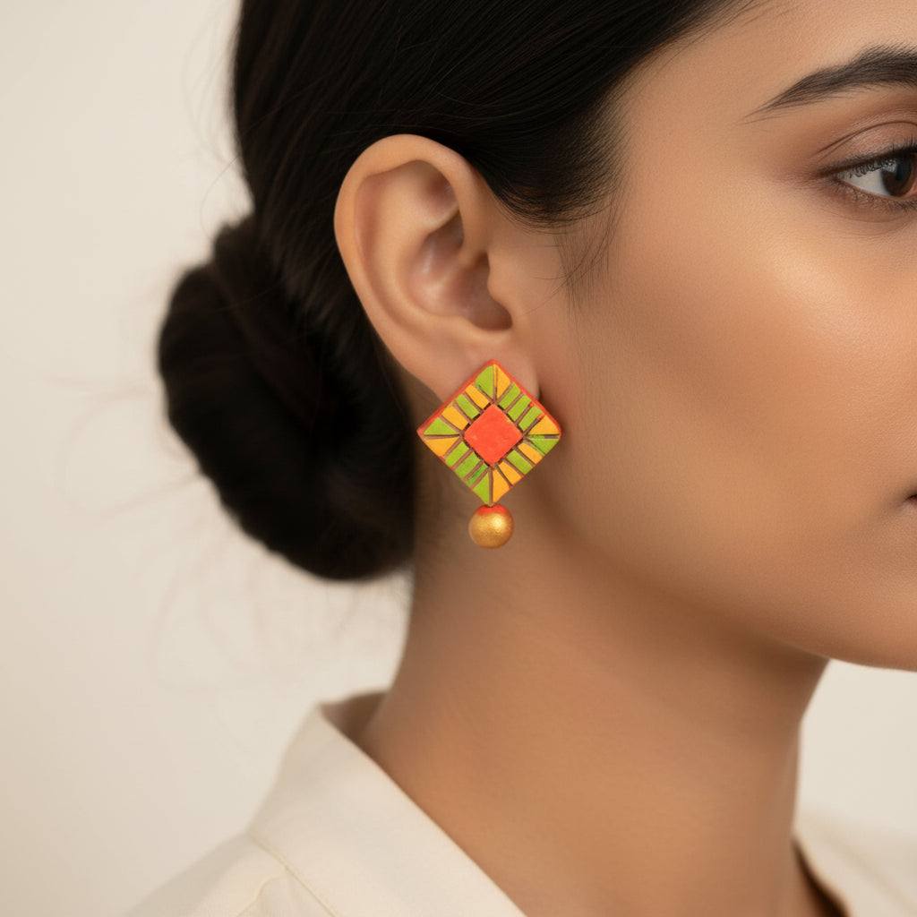Baha- Handcrafted Clay Stud Earrings