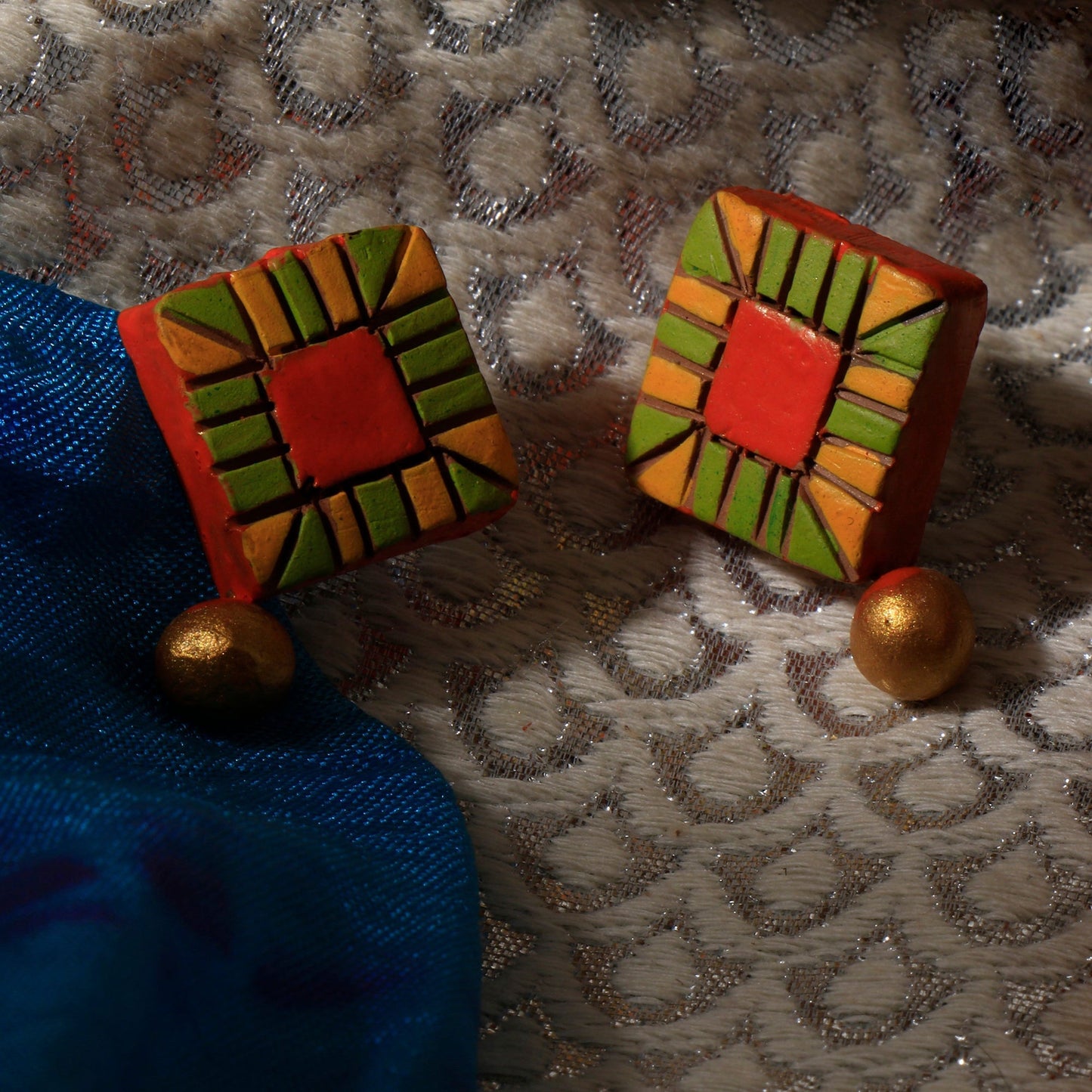 Baha- Handcrafted Clay Stud Earrings