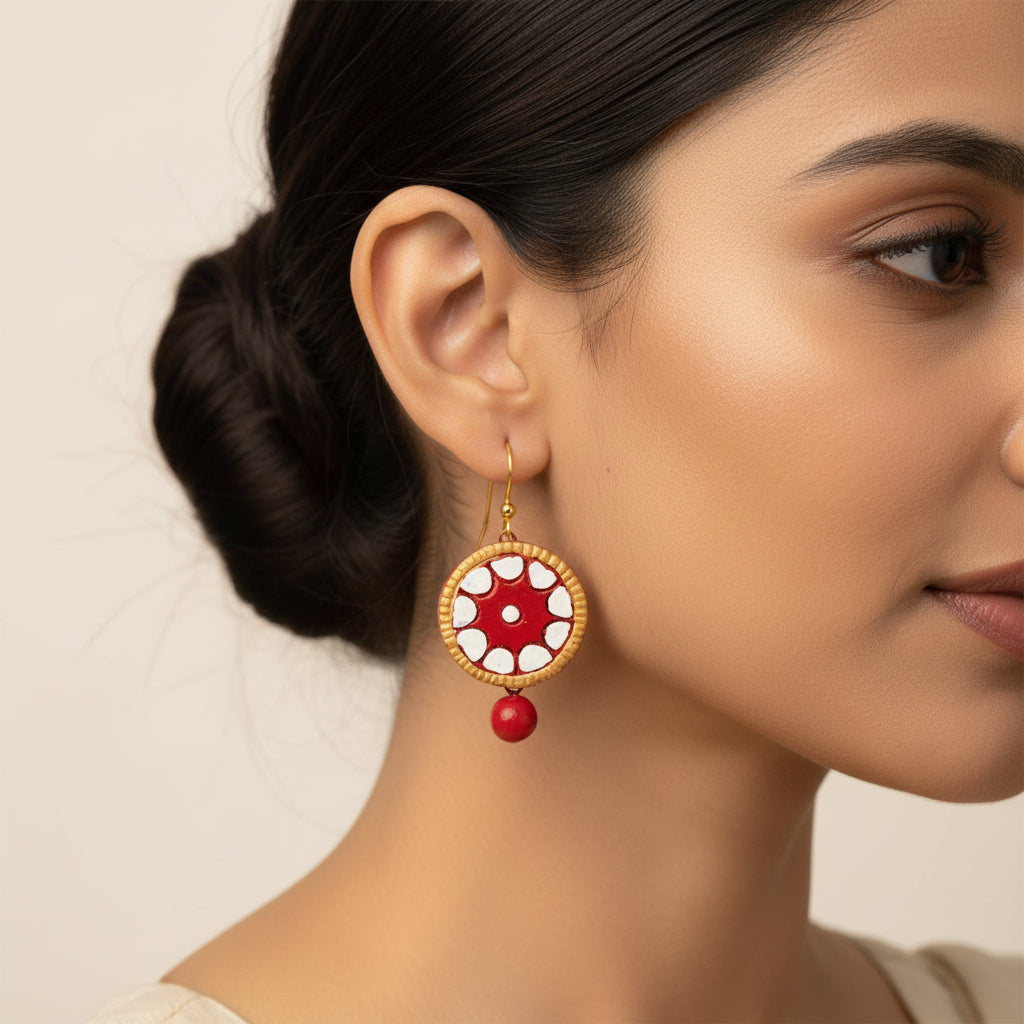 Naatini- Handcrafted Clay Dangler Earrings