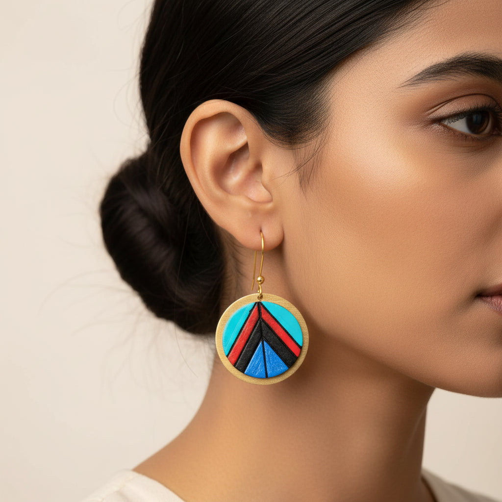 Gulali-  Handcrafted Clay Dangler Earrings