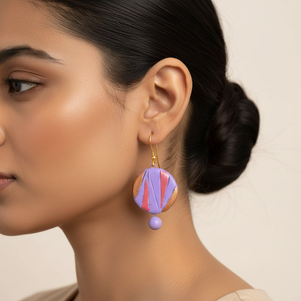 Sohni- Handcrafted Clay Dangler Earrings