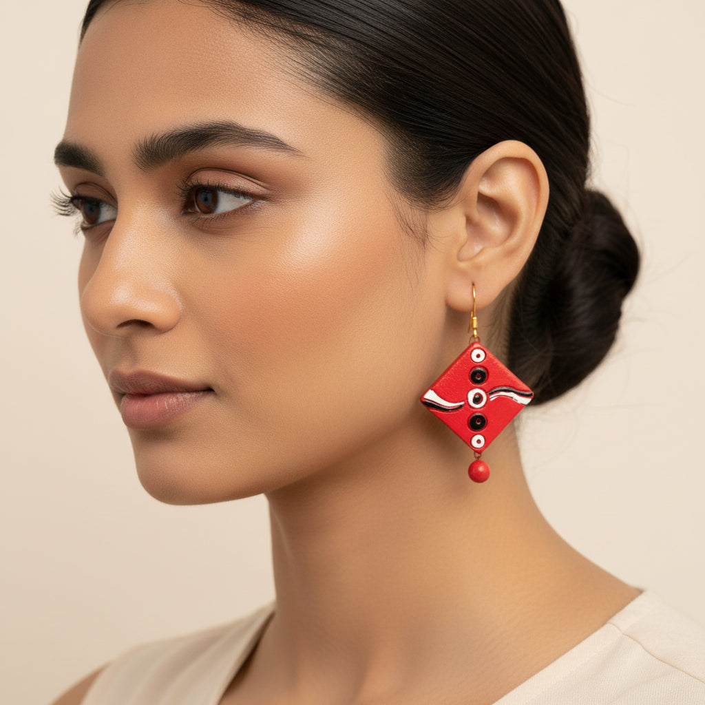Banjara- Handcrafted Clay Dangler Earrings
