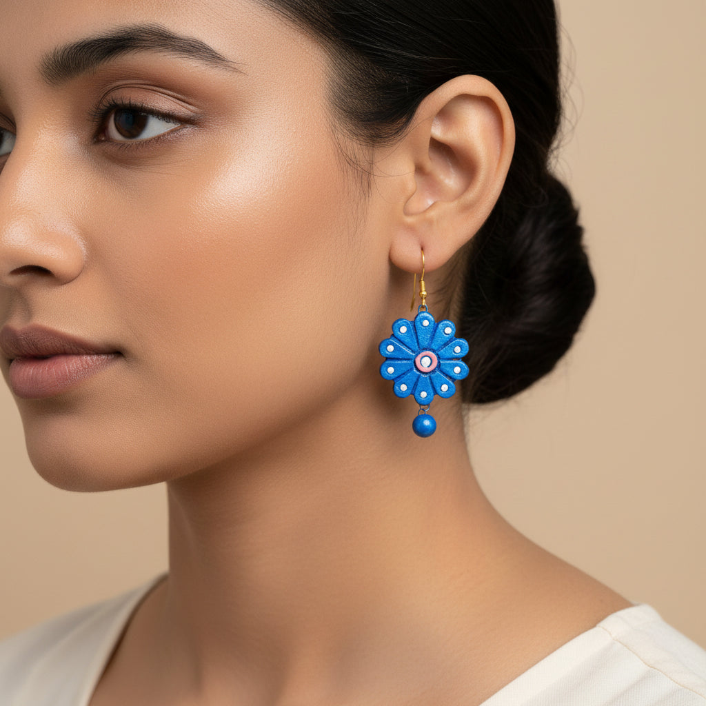 Earthenra- Handcrafted Clay Dangler Earrings